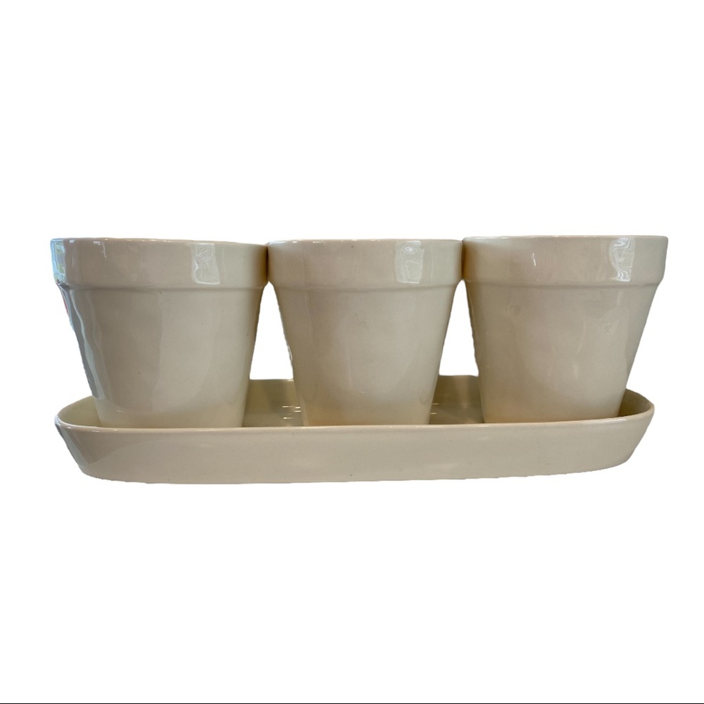 Rae Dunn Dig Seed Grow Four Piece Planter Set - Picture 5 of 7